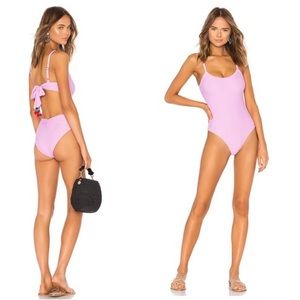 LPA x ATL Revolve Lavender Cherry Tie One Piece Swimsuit NWOT